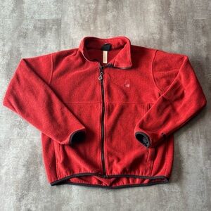 Vintage Sierra Design Full Zip Fleece Sweater Mens Large Burnt Red Canada